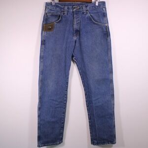 Wrangler Riggs Jeans Men 33x32 Blue Straight Leg Workwear Denim Utility 32.75x32